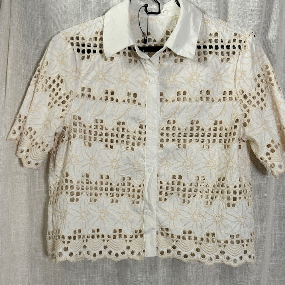 Tumi Cream Lace Women's Blouse
